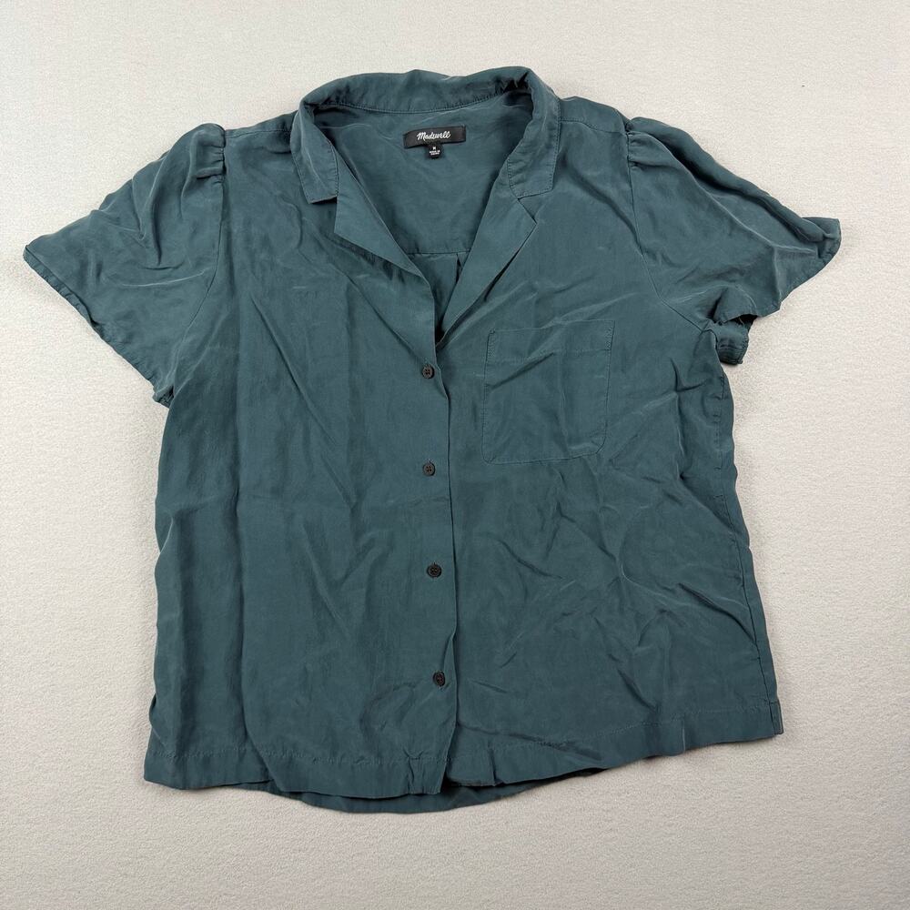 Madewell Teal Blue Short Sleeve Blazer Top - Medium
